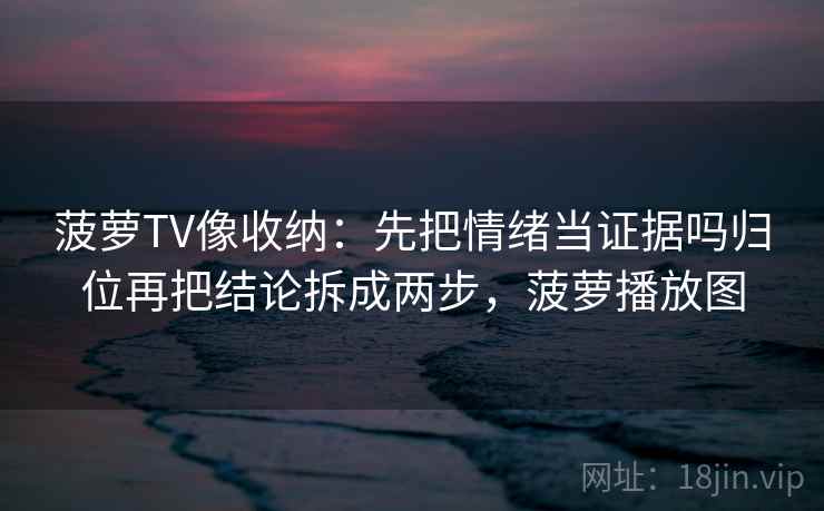 菠萝TV像收纳：先把情绪当证据吗归位再把结论拆成两步，菠萝播放图