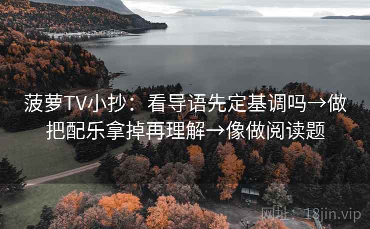 菠萝TV小抄：看导语先定基调吗→做把配乐拿掉再理解→像做阅读题