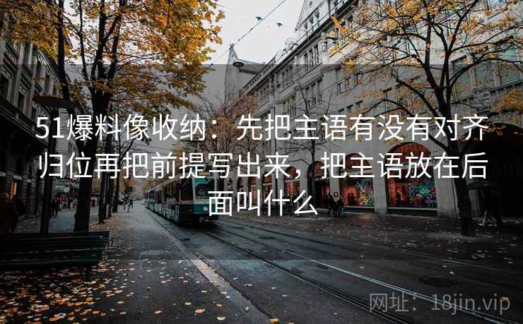 51爆料像收纳：先把主语有没有对齐归位再把前提写出来，把主语放在后面叫什么