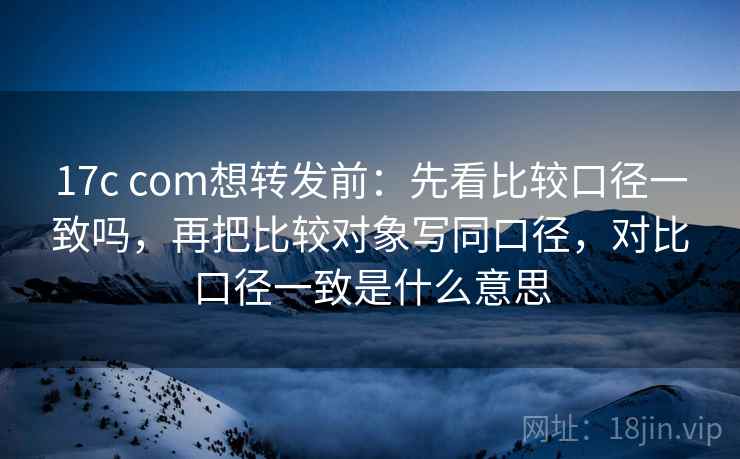 17c com想转发前：先看比较口径一致吗，再把比较对象写同口径，对比口径一致是什么意思
